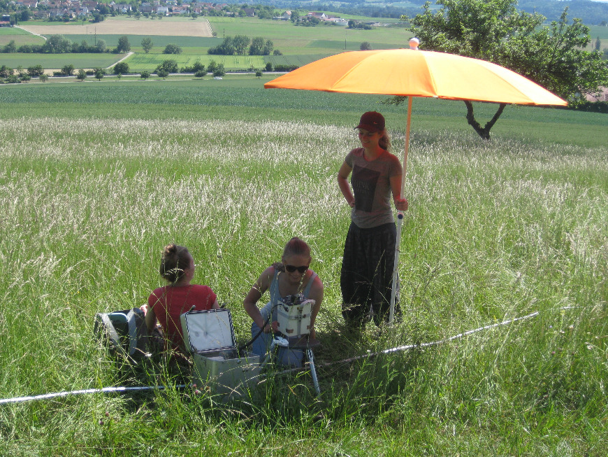 Geoelektrische Messungen von Bachelorstudenten im Feld